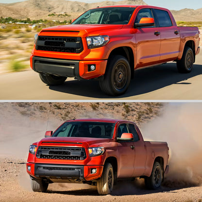 2014-2021 Toyota Tundra Factory Style Crystal Headlights w/ Amber Reflectors (Matte Black Housing/Clear Lens)