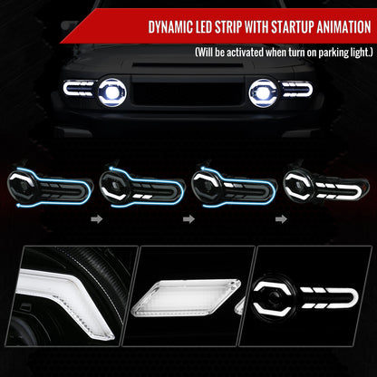 2007-2014 Toyota FJ Cruiser Full LED Projector Headlights with Sequential LED Turn Signal (Matte Black Housing/Smoked Lens)
