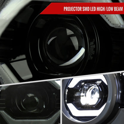 2007-2014 Toyota FJ Cruiser Full LED Projector Headlights with Sequential LED Turn Signal (Matte Black Housing/Smoked Lens)
