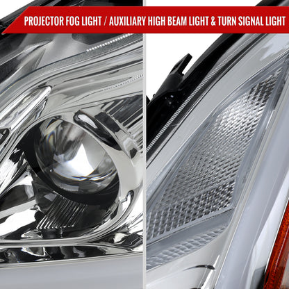 2008-2013 Infiniti G37/2014-2015 Q60 Coupe/Convertible Sequential Switchback LED Turn Signal Full LED Projector Headlights (Chrome Housing / Clear Lens)