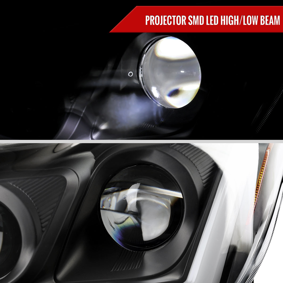 2008-2013 Infiniti G37/2014-2015 Q60 Coupe/Convertible Sequential Switchback LED Turn Signal Full LED Projector Headlights (Matte Black Housing / Clear Lens)