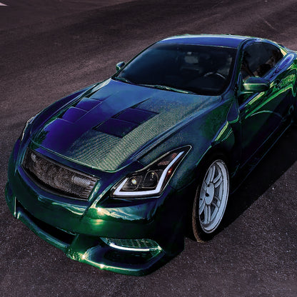 2008-2013 Infiniti G37/2014-2015 Q60 Coupe/Convertible Sequential Switchback LED Turn Signal Full LED Projector Headlights (Matte Black Housing / Smoked Lens)