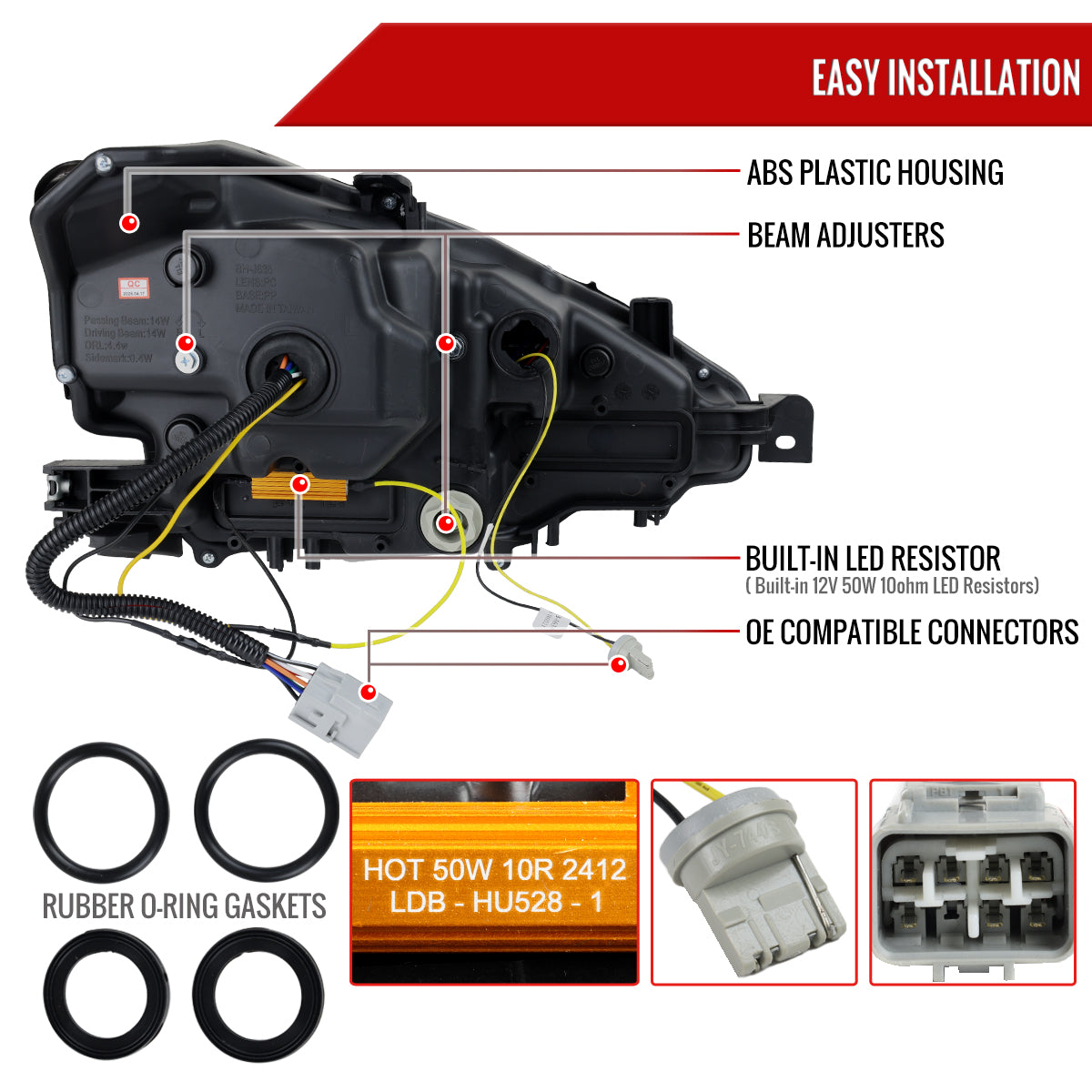 2014-2016 Lexus IS250 IS350 Full LED Project healight (Black Houing / Smoked lens)