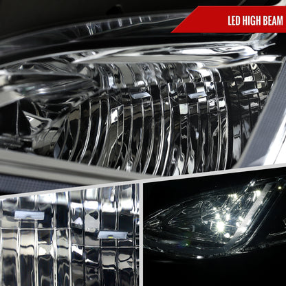 2019-2024 Chevrolet Malibu Full LED Projector Headlights Switchback Sequential Turn Signal (Chrome Housing/Clear Lens)