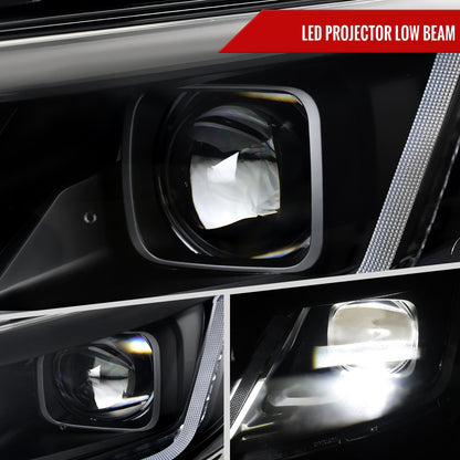 2019-2024 Chevrolet Malibu Full LED Projector Headlights Switchback Sequential Turn Signal (Matte Black Housing/Clear Lens)