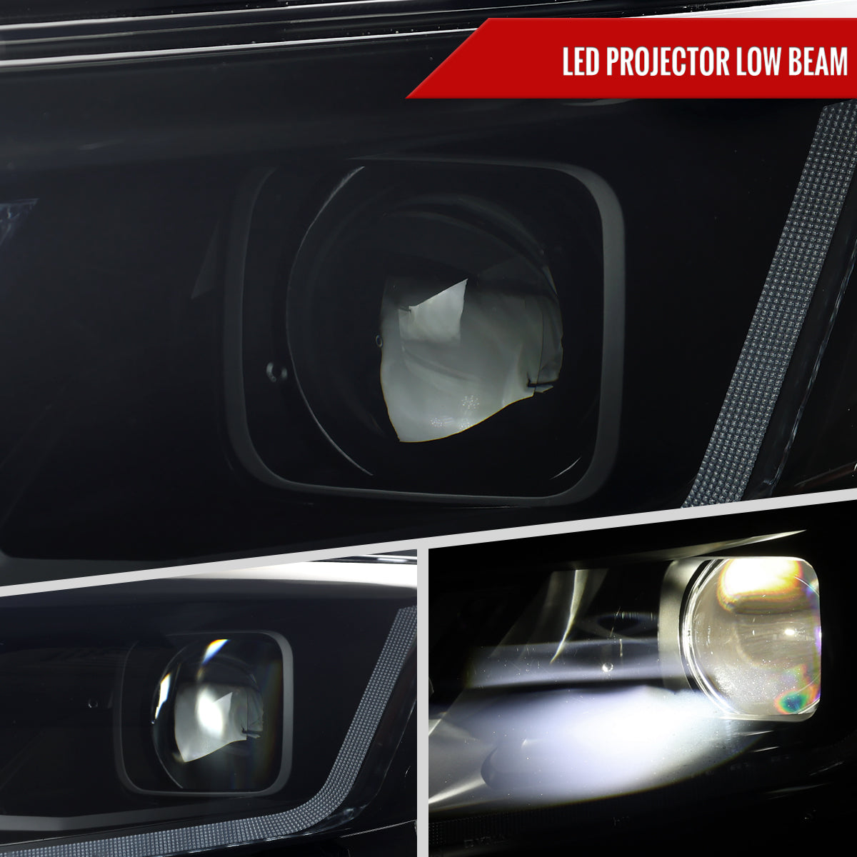 2019-2024 Chevrolet Malibu Full LED Projector Headlights Switchback Sequential Turn Signal (Matte Black Housing/Smoked Lens)