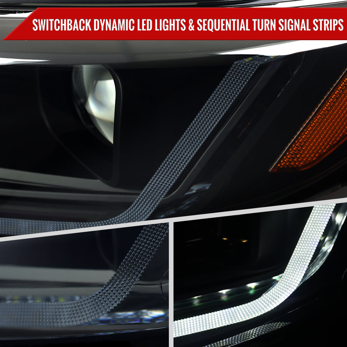 2019-2024 Chevrolet Malibu Full LED Projector Headlights Switchback Sequential Turn Signal (Matte Black Housing/Smoked Lens)