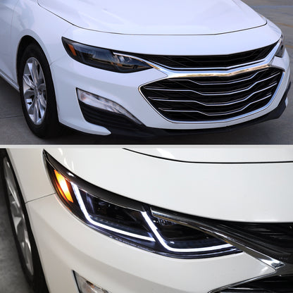 2019-2024 Chevrolet Malibu Full LED Projector Headlights Switchback Sequential Turn Signal (Matte Black Housing/Smoked Lens)