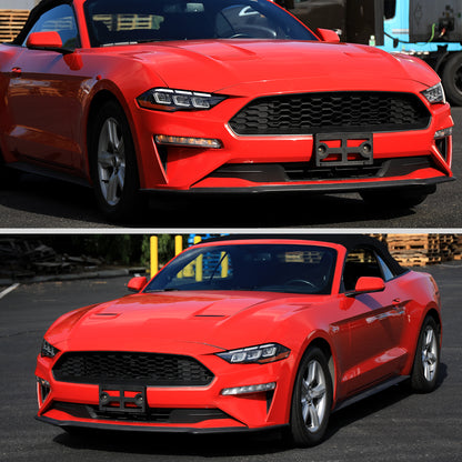 2018â€“2023 Ford Mustang Full LED Projector Headlights Switchback Sequential with Start-Up Animation (Glossy Black Housing / Clear Lens)