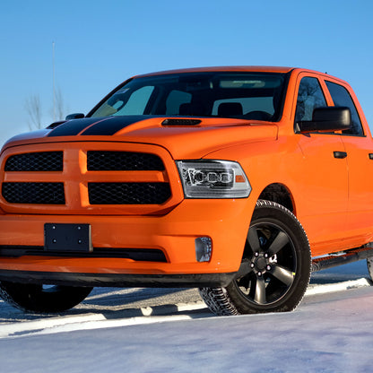 2009-2018 Dodge RAM 1500 / 2019 RAM Classic / 2010-2018 RAM 2500 3500 Switchback Sequential Full LED Projector Headlights (Chrome Housing/Clear Lens)