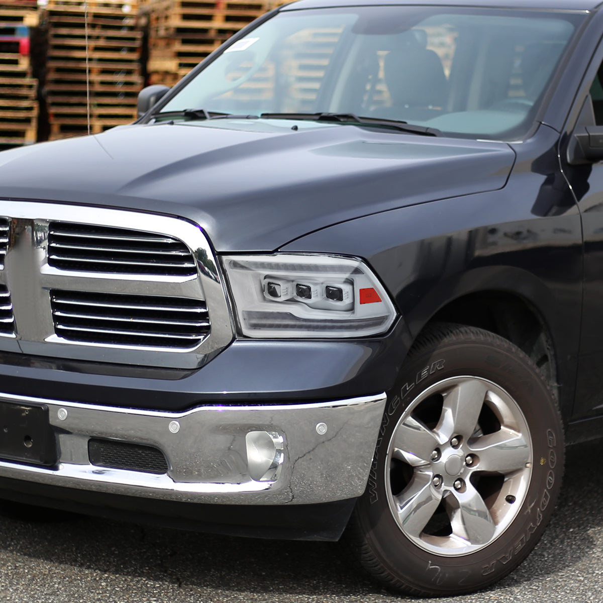 2009-2018 Dodge RAM 1500 / 2019 RAM Classic / 2010-2018 RAM 2500 3500 Switchback Sequential Full LED Projector Headlights (White Housing/Clear Lens)