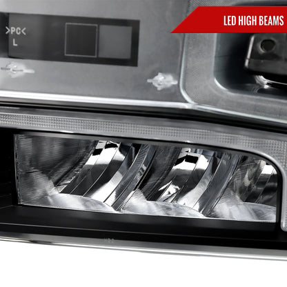 2019-2021 Chevrolet Silverado 1500 Full LED Projector Headlights with Sequential LED Turn Signal (Matte Black Housing/Clear Lens)