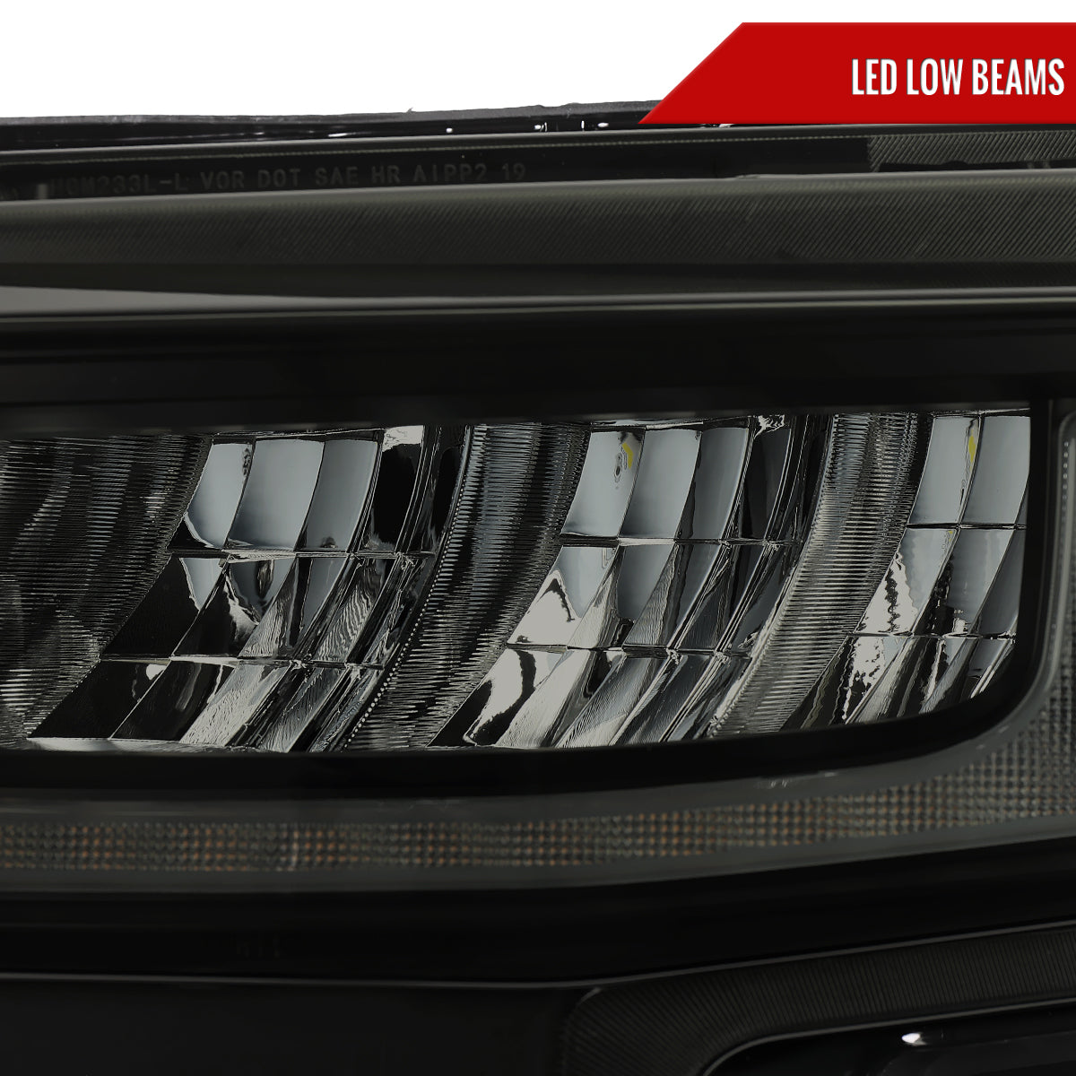 2019-2021 Chevrolet Silverado 1500 Full LED Projector Headlights with Sequential LED Turn Signal (Matte Black Housing/Smoked Lens)