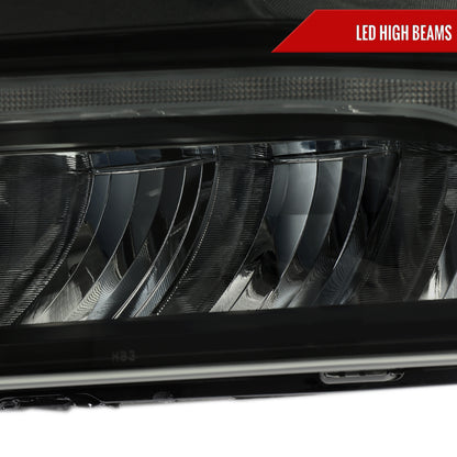 2019-2021 Chevrolet Silverado 1500 Full LED Projector Headlights with Sequential LED Turn Signal (Matte Black Housing/Smoked Lens)