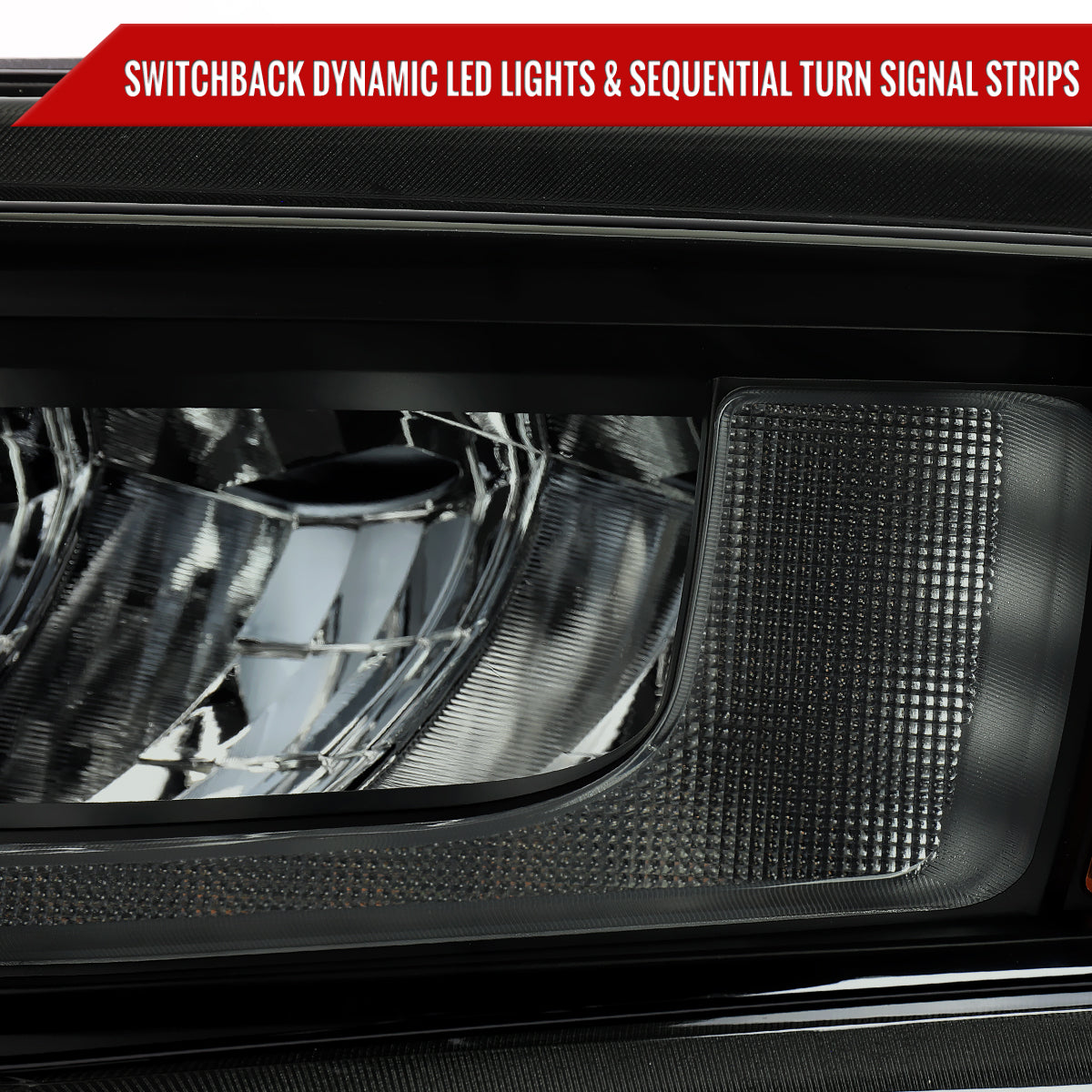 2019-2021 Chevrolet Silverado 1500 Full LED Projector Headlights with Sequential LED Turn Signal (Matte Black Housing/Smoked Lens)