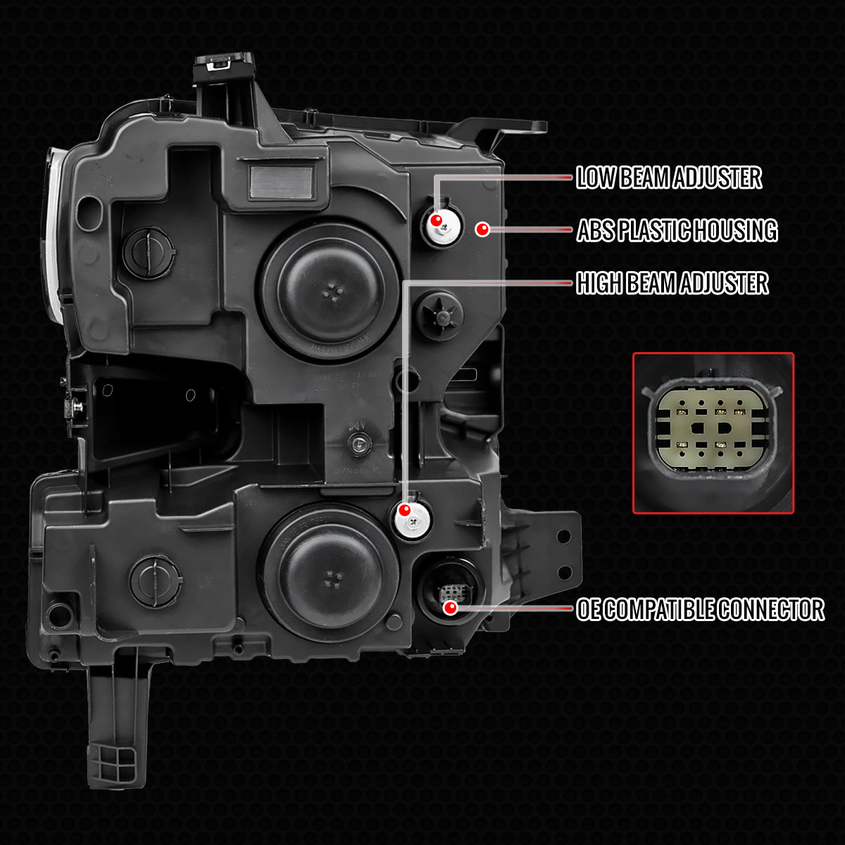 2019-2021 Chevrolet Silverado 1500 Full LED Projector Headlights with Sequential LED Turn Signal (Matte Black Housing/Smoked Lens)