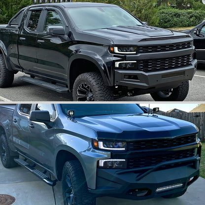 2019-2021 Chevrolet Silverado 1500 Full LED Projector Headlights with Sequential LED Turn Signal (Matte Black Housing/Smoked Lens)