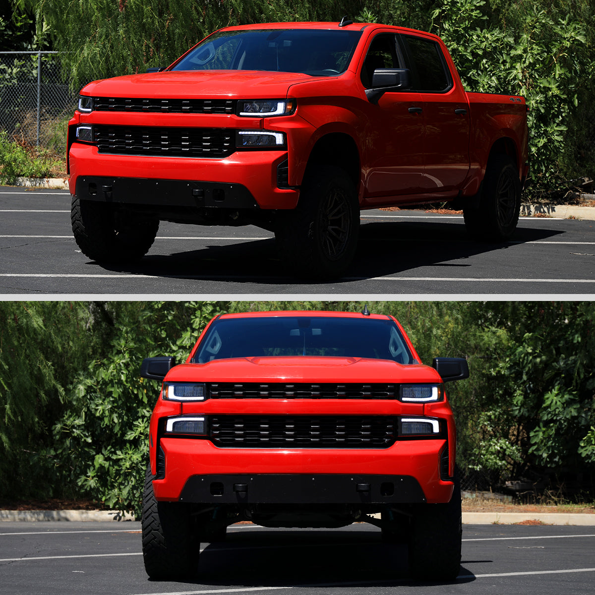 2019-2021 Chevrolet Silverado 1500 Full LED Projector Headlights with Sequential LED Turn Signal (Matte Black Housing/Smoked Lens)