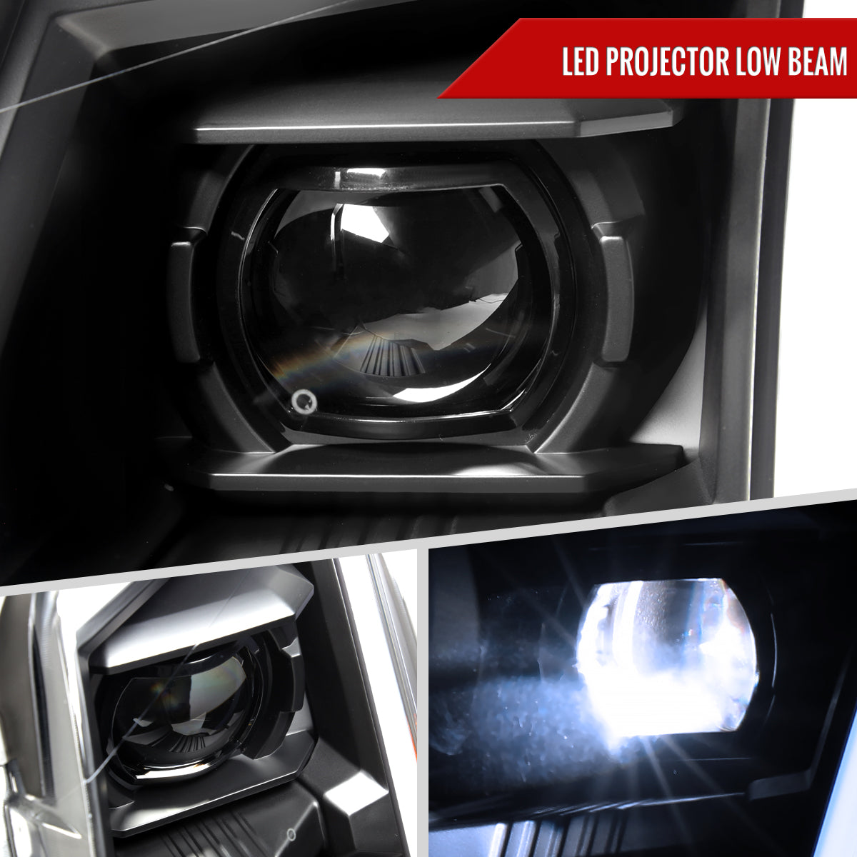 2010-2016 Cadillac SRX Full Switchback Sequential LED DRL Projector Headlights (Matte Black Housing/Clear Lens)