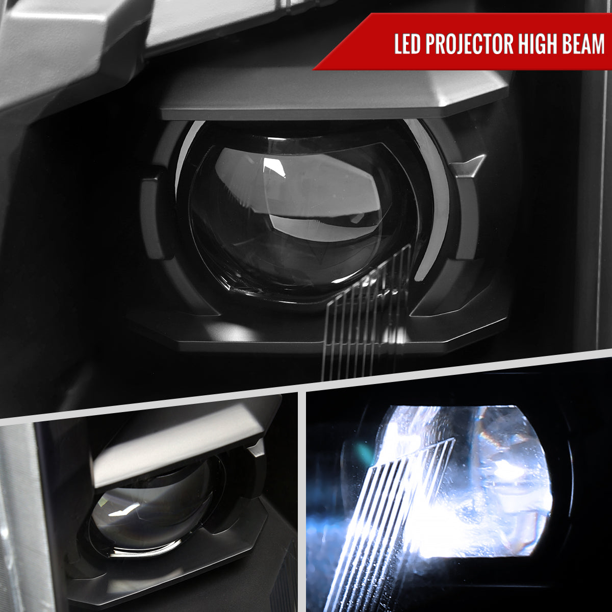 2010-2016 Cadillac SRX Full Switchback Sequential LED DRL Projector Headlights (Matte Black Housing/Clear Lens)