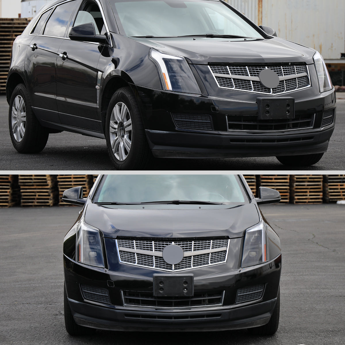 2010-2016 Cadillac SRX Full Switchback Sequential LED DRL Projector Headlights (Matte Black Housing/Clear Lens)