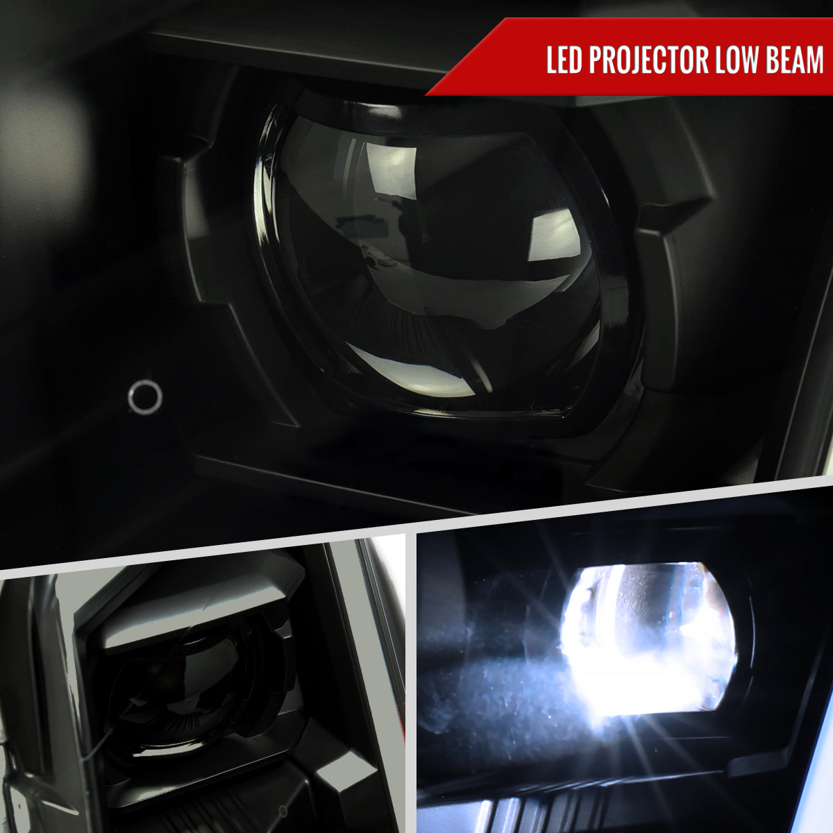 2010-2016 Cadillac SRX LED Projector Headlights w/ Switchback Sequential Turn Signal Bar (Matte Black Housing/Smoked Lens)