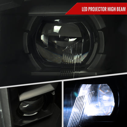 2010-2016 Cadillac SRX LED Projector Headlights w/ Switchback Sequential Turn Signal Bar (Matte Black Housing/Smoked Lens)