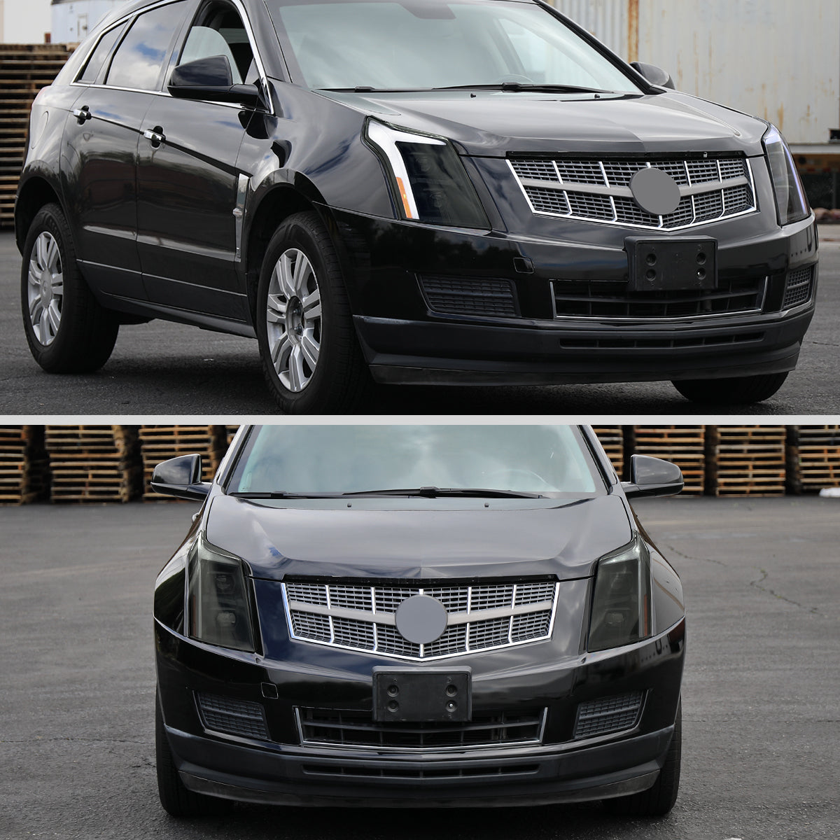 2010-2016 Cadillac SRX LED Projector Headlights w/ Switchback Sequential Turn Signal Bar (Matte Black Housing/Smoked Lens)