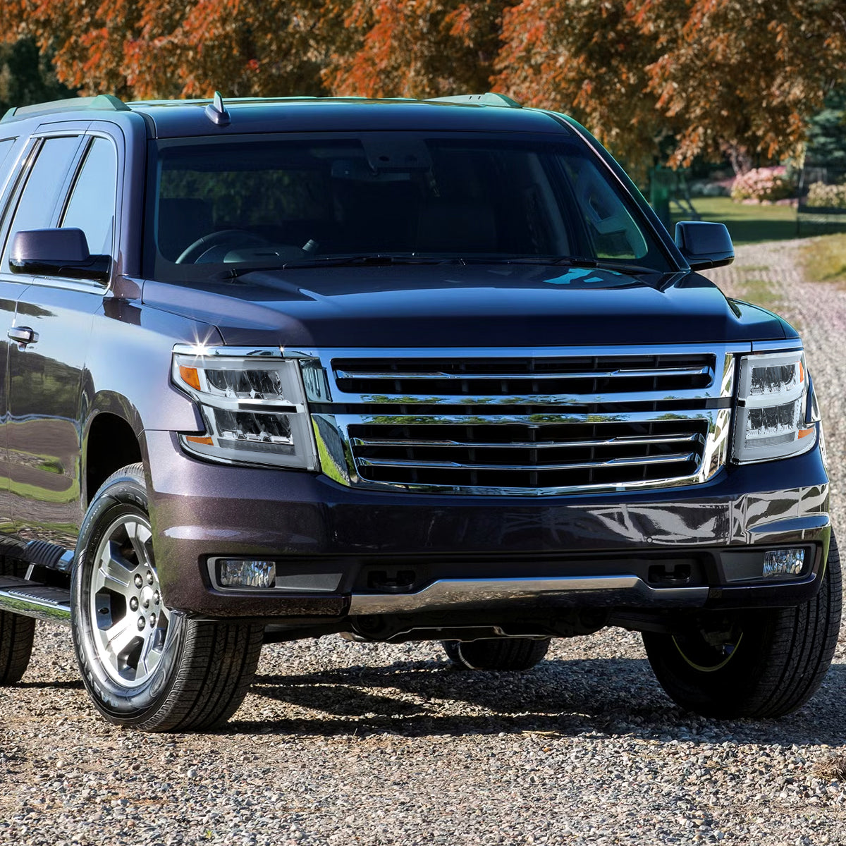 2015-2020 Chevrolet Tahoe Suburban Full LED DRL Sequential Headlights (Chrome Housing / Clear Lens)