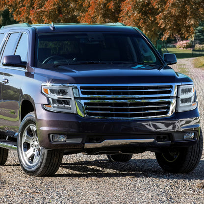 2015-2020 Chevrolet Tahoe Suburban Full LED DRL Sequential Headlights (Chrome Housing / Clear Lens)