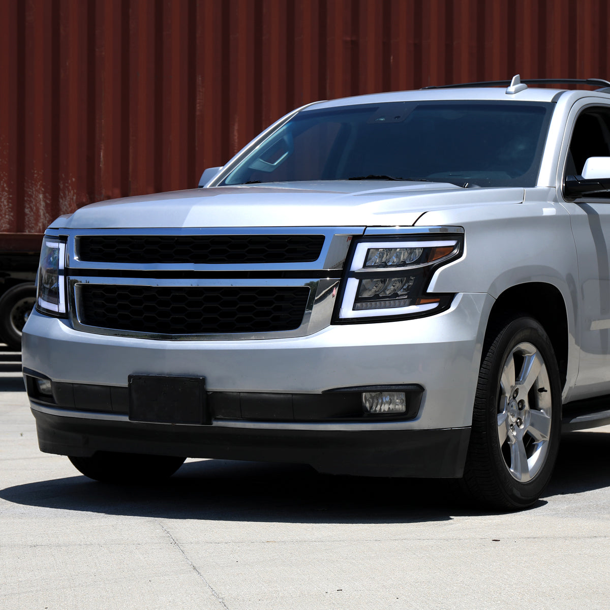 2015-2020 Chevrolet Tahoe Suburban Full LED DRL Sequential Headlights (Matte Black Housing / Clear Lens)