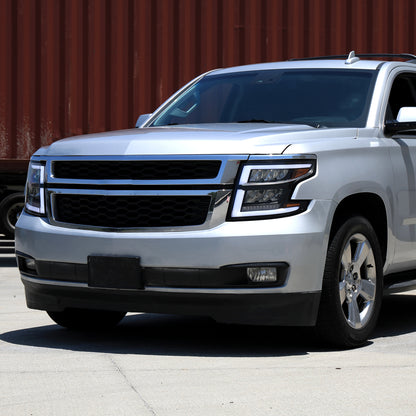 2015-2020 Chevrolet Tahoe Suburban Full LED DRL Sequential Headlights (Matte Black Housing / Clear Lens)