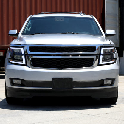 2015-2020 Chevrolet Tahoe Suburban Full LED DRL Sequential Headlights (Matte Black Housing / Clear Lens)