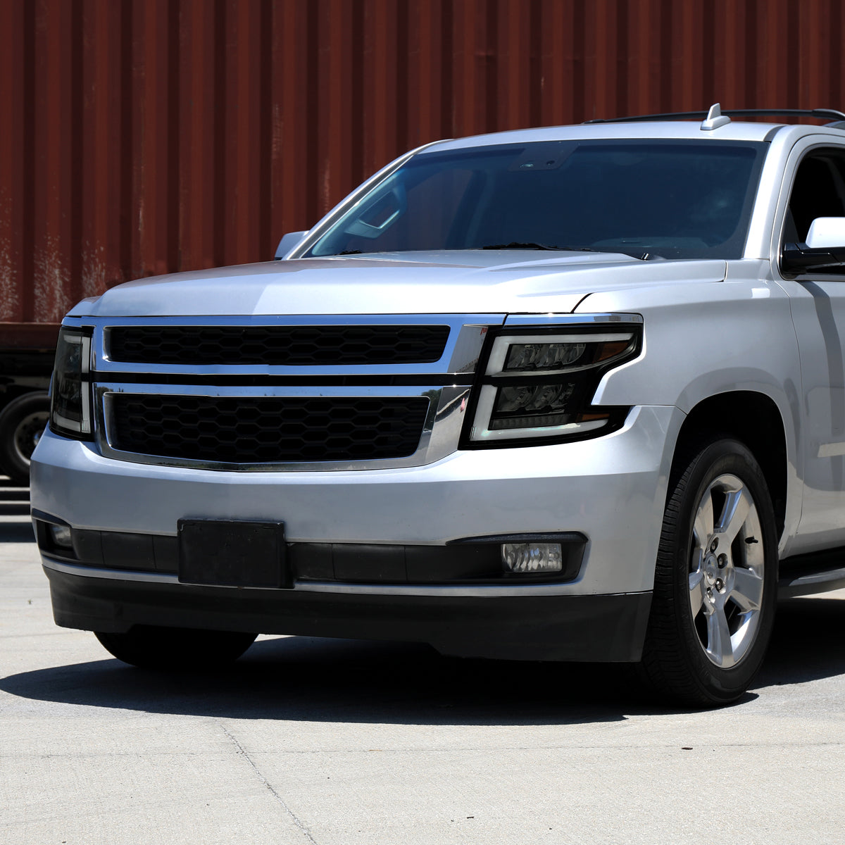 2015-2020 Chevrolet Tahoe Suburban Full LED DRL Sequential Headlights (Matte Black Housing / Smoked Lens)