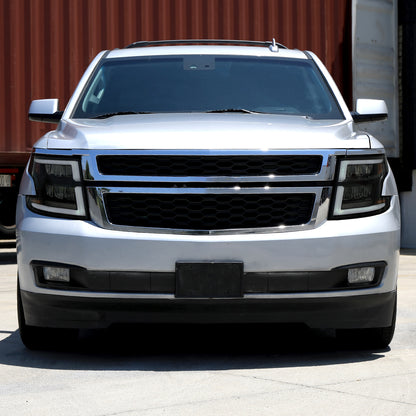 2015-2020 Chevrolet Tahoe Suburban Full LED DRL Sequential Headlights (Matte Black Housing / Smoked Lens)