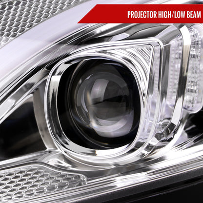 2015-2018 Mercedes-Benz C-Class W205 Full LED Projector Headlights with Sequential Turn Signal (Chrome Housing/Clear Lens)