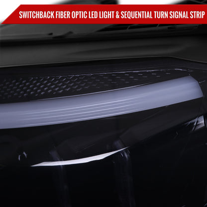2015-2018 Mercedes-Benz C-Class W205 Full LED Projector Headlights with Sequential Turn Signal (Glossy Black Housing/Light Smoked Lens)