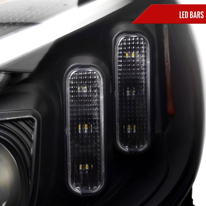 2015-2018 Mercedes-Benz C-Class W205 Full LED Projector Headlights with Sequential Turn Signal (Matte Black Housing/Clear Lens)