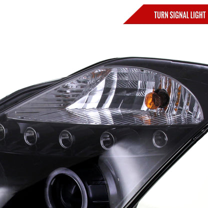2003-2005 Nissan 350Z Dual Halo Projector Headlights (Glossy Black Housing/Smoked Lens)
