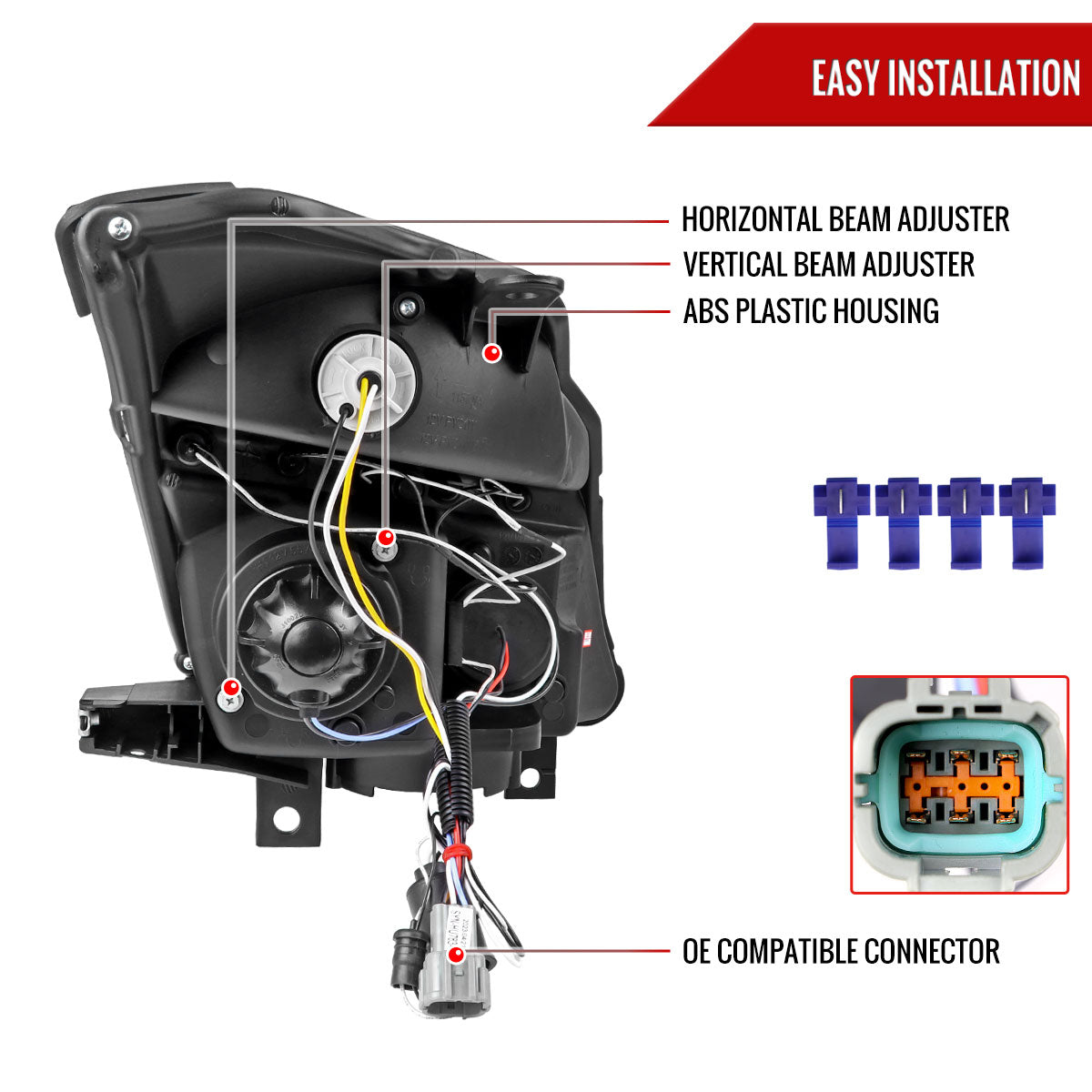 2003-2005 Nissan 350Z Dual Halo Projector Headlights (Glossy Black Housing/Smoked Lens)