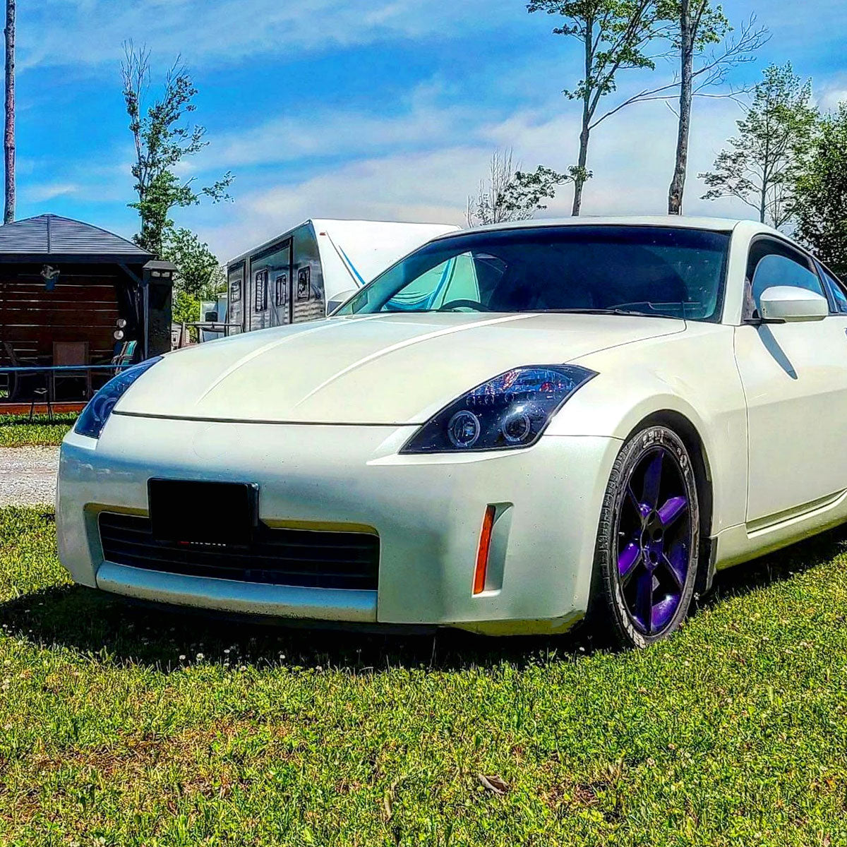 2003-2005 Nissan 350Z Dual Halo Projector Headlights (Glossy Black Housing/Smoked Lens)