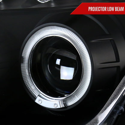 2003-2005 Nissan 350Z Dual Halo Projector Headlights (Matte Black Housing/Clear Lens)