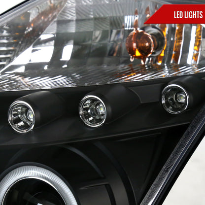 2003-2005 Nissan 350Z Dual Halo Projector Headlights (Matte Black Housing/Clear Lens)