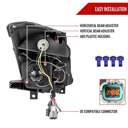 2003-2005 Nissan 350Z Dual Halo Projector Headlights (Matte Black Housing/Clear Lens)