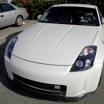 2003-2005 Nissan 350Z Dual Halo Projector Headlights (Matte Black Housing/Clear Lens)
