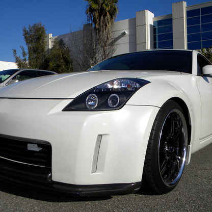2003-2005 Nissan 350Z Dual Halo Projector Headlights (Matte Black Housing/Clear Lens)