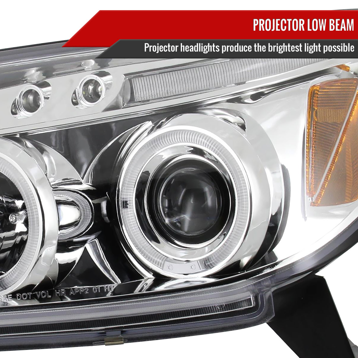 2003-2005 Toyota 4Runner Dual Halo Projector Headlights (Chrome Housing/Clear Lens)