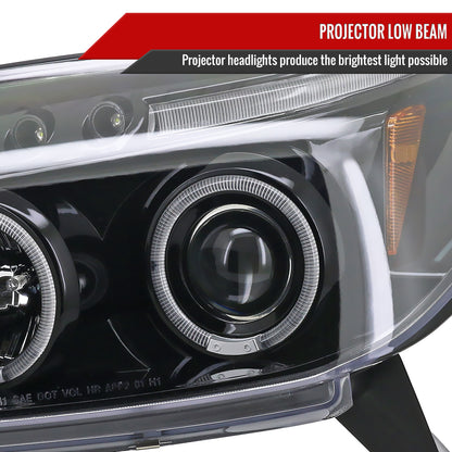 2003-2005 Toyota 4Runner Dual Halo Projector Headlights (Jet Black Housing/Clear Lens)