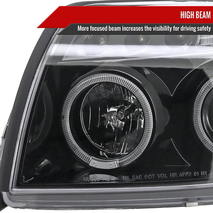 2003-2005 Toyota 4Runner Dual Halo Projector Headlights (Jet Black Housing/Clear Lens)