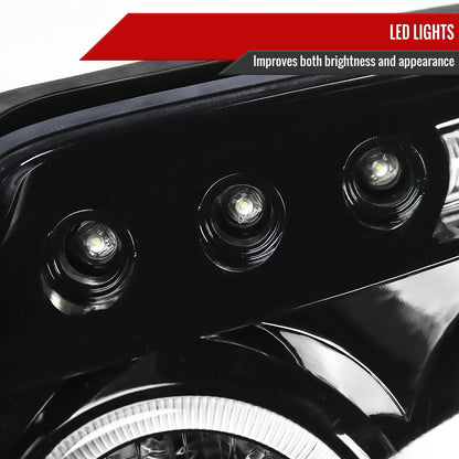 2003-2005 Toyota 4Runner Dual Halo Projector Headlights (Jet Black Housing/Clear Lens)